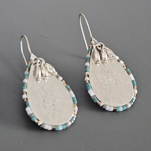 Sterlla and Dot Frieze Teardrop Earrings